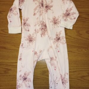 Charming Pink Floral Kids Footie